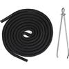 KARELLS Corda di Ricambio in Cotone,140cm Cordoncini di Ricambio con Coulisse,Cordoncino per Pantaloni,Cotone con Cordoncino,1 Infila Coulisse,Cordino di Ricambio per Felpa con Cappucci (Nero, 140cm)