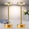 bravzurg Lampada da Tavolo LED Ricaricabile,5000mAh Eye-Protect 2 Pezzi Lampada Senza Fili,3 Modalità di Colore,Luce a USB Batteria Dimmerabile,per Interno/Ristorante/Esterno/Impermeabile(Oro)