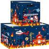 Clastyle Set di 3 Cubi Portaoggetti Ripiegabili Automobili Kallax Contenitori Maniglia per Scaffale Scatole Portaoggetti Genitore per Libro Giochi,Camion Pompieri,30x30x30 cm