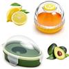 UOCAI Avocado & Limone - Set di 2 contenitori per alimenti con coperchio, per frutta e verdura, senza BPA, per conservare la frutta e la conservazione fresca