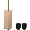 BGL 304 Porta scopino quadrato in oro rosa | Supporto in acciaio inox per bagno e hotel | Design antiruggine ed elegante