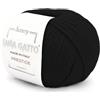 Kalapanta Gomitolo 100% Cashmere Lana Gatto Prestige Linea Luxury per lavoro a maglia e uncinetto, 25 gr. 75 mt (Nero - 1500, 1)