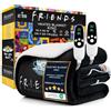 Get Trend FRIENDS Coperta Elettrica King Size 230x265cm, Morbido Plaid in Pile Sherpa, 9 Impostazioni Calore e 12-Ore Timer Spegnimento Automatico (Nero Friends, King EU)