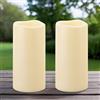 Yakpo 2 Pezzi 10 x 20.3 cm Grandi Candele LED Impermeabili con Timer, Candele Flameless da Esterno a Batteria, Candele Elettriche Impermeabili per Decorazioni di Lanterne da Giardino