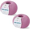 Kalapanta Gomitoli per lavoro a maglia e uncinetto, 100% Pura Lana Vergine Merino Extrafine by Lana Gatto. Linea Baby Soft bambini, neonati naturale con Aloe Vera, 100 g. 340 mt, (Rosa - 9409, 2)