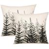 ZWJD Cuscini Natalizi per Divano 2 Pack Federe Cuscini Natalizi Lino Cuscini per Divano per Natale Decorazioni Casa Federe Cuscini Divano 45x45