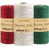 AHPYEUHK Filo per Macrame 3mm Set di Corda Macrame 300m, 3 rotoli Corda Macrame Naturale, Macramè Filo Morbido per Arazzi, Appendini per Piante, Artigianato Fai da Te, Decorazioni Boho, Confezioni Regalo