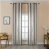 GIRASOLE HOME® Coppia Tende Filtranti Semi Trasparenti Effetto Lino Tenda a Righe Verticali per Interni con Occhielli 2 Pannelli 140x275cm (Marrone + Castano)