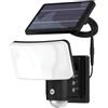 SLx Luce di sicurezza per esterni ad energia solare con sensore di movimento PIR, proiettore a LED da 1800 lumen, IP65, resistente alle intemperie, sensore robotico di tracciamento automatico a 240°