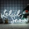 SIGNSHIP Let It Snow Neon Led, Scritte Neon 38x20cm Decor per Capodanno | Regalo Natale Scritta Led USB Dimmerabile 5 Livelli per Famiglia, Insegne Luminose Decor per Camera da Letto,Capodanno,Feste