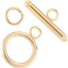 Beebeecraft 10 Set di Fermagli A Levetta Placcati in Oro 24K 304 connettori A T con Chiusura A Levetta in Acciaio Inossidabile per La Creazione di Gioielli Bracciali e Collane