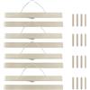 XINGSUI 4 Sets 21cm Poster Rotaie in Legno,Gancio di Poster Hanger Fai Da Te,Cornice per poster,Barra per Poster Immagini,per appendere poster, stampe artistiche su tela