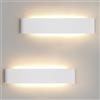 FUPE Applique da Parete LED 18W - 2 Pezzi per Interni a 3 Colori Su e Giù, Moderne in Alluminio per Soggiorno, Camera da Letto, Corridoio