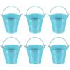 PATIKIL 6 Pz Secchi Metallici Piccoli Mini Secchi Zincati Colorati Blu | con Manico, per Pasqua, per Artigianato Feste Decorazioni