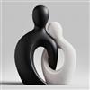 Eachave Scultura Coppia 2 Pezzi - Statue Nero e Bianco - Sculture Moderne Decorazione Casa Romantica, Accessori Decorativi per Soggiorno, Camera e Ufficio