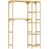 HOMCOM Mobile Sopra Lavatrice a 7 Ripiani con Spazio Regolabile, in Bambù, 100x40x157 cm, color Legno | Aosom Italy