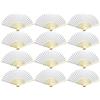Woohome 12 Pz Ventilatore di Bambù Carta per DIY, Danza, Raffreddamento, Festa, Decorazione di Nozze (Bianco)