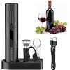 Pawfly Set Apri bottiglie Elettrico Ricaricabile 5 in 1 Apertura Automatica con Aeratore Versatore Tappo Sottovuoto Tagliafoglio e Base Ricarica USB-C Cavatappi Elettrico Apribottiglie Vino