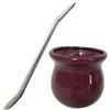 Gaucho Bruno Set Tazza per Yerba Mate e Cannuccia Tazza stile Zucca a Fiasco Tradizionale in Ceramica, Cannuccia Bombilla in Acciaio Inossidabile