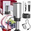 CIRCLE JOY Aeratore Elettrico per Vino, Decanter Ricaricabile con Base di Conservazione, Cavatappi e Tappo Sottovuoto, Regalo per Gli Amanti del Vino, Argento