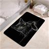 YISUMEI Tappetino da bagno, antiscivolo, super assorbente, con retro in gomma, adatto sotto lo zerbino del bagno, tappeto per doccia, 43,2 x 61 cm, gatto nero