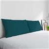 Italian Bed Linen Coppia Federe Max Color 100% cotone, Made in Italy, 50x80 cm con patella interna, Tinta Unita - PETROLIO