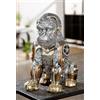GILDE Statuetta decorativa in resina, color argento, 31 cm