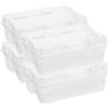 Keter Set di 4 Contenitori in Plastica con Coperchio Jumbo Box M, Trasparenti, Ideali per Vestiti e come Portaoggetti, Adatti per Armadi e Garage, 35 L, 58x39x21H cm