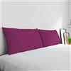 Italian Bed Linen Coppia Federe Max Color 100% cotone, Made in Italy, 50x80 cm con patella interna, Tinta Unita - FUCSIA