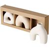 BOLTZE Vaso Metty (3 pezzi, colore beige/bianco, in ceramica opaca, 10 x 3,5 x 10 cm, forma organica, fatto a mano, impermeabile, design minimalista vaso di fiori, decorazione 2051153