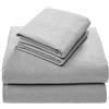 Comfort Spaces Lenzuola calde e traspiranti della tasca della flanella di cotone con la biancheria da letto della federa, gemelli, grigio solido