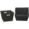 Household Essentials 19KDBLK-1 - Set di 2 cestini Decorativi Affusolati, Misura Media, Colore: Bianco e Nero