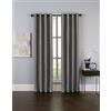 Curtainworks Malta Faux Silk Grommet Curtain Panel, Pewter, 50 by 120 Inches