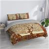 Italian Bed Linen Parure Copripiumino Matrimoniale "Sogni d'Autore" 100% cotone, Made in Italy, 250×200 cm con Doppia Patella 50 cm + 2 Federe 50×80 cm con Patella Interna, Stampa Digitale - SD48