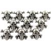 Bezelry 12 Pieces Skull with Cross Bones Gray Silver Color Metal Shank Buttons 14mm (9/16 inch)
