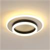 Goeco Plafoniera LED Soffitto Rotonda Moderna, 28W Lampada da Soffitto Bianca & Nero, Plafoniera Alluminio per Corridoio, Balcone, Sala da Pranzo, Cucina, Camera da Letto, 3000K Bianca Calda