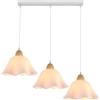 Goeco Lampadario Moderno, E27 Lampada a Sospensione Fiori Creativi, 3 Luci Plafoniera Soffitto Bianco per Corridoio, Cucina, Camera da Letto o Soggiorno