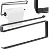 PARENCE - Portacarta da cucina in metallo nero universale - barra sospeso senza forare - spazio per conservare cucina, bagno e ufficio