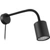 Eglo Lampada da parete LED Portella, orientabile, per interni, ideale per camera e ufficio, luce da lettura in metallo nero, illuminazione calda