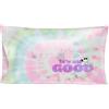Franco Collectibles - Federa standard in raso setoso con motivo Snoopy Tie Dye Beauty, 50 x 76 cm, per capelli e pelle, prodotto con licenza ufficiale, motivo: Peanuts