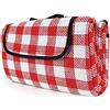 Camco 42803 - Coperta da picnic, 129,5 x 149,9 cm, colore: Rosso/Bianco
