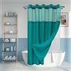 River Dream Tenda da doccia con fodera in PEVA con chiusura a scatto, qualità da hotel, con riquadro superiore trasparente, lavabile in lavatrice e impermeabile, verde acqua, 180 x 188 cm