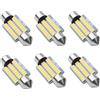 Paicreate 6 luci interne da 36 mm, luci interne a LED per auto da 12 V - 30 lampadine a LED per illuminazione interna, 650 lumen, bianco caldo, lampadine a siluro Plug & Play, illuminazione interna per veicoli