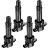 QUARKZMAN Bobine Accensione Per Kia Soul L4 1.6L 10-11 4pz Nero | Colore Nero, Materiale ABS E Metallo, Dimensioni 13x6,9x4,1 Cm, Diametro Foro 7 Mm, Numero OE 27301-2B010, 2 Pin.