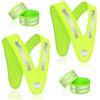 SUBRINGE Giubbotto di Sicurezza per Bambini, 2 Pezzi di Gilet di Sicurezza Bambini Collo a V con 4 Pezzi di Fascia Riflettente, Giubbotto Catarifrangente per Bambini, per Sport, Ciclismo, Snowboard