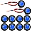 Gebildet 10Pezzi Blu 12V Indicatore Laterale Posteriore Proiettile Rotonda Luce LED