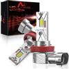 AUXIRACER H11/H8/H9 LED 500% Brillante, Lampadine H11/H8/H9 LED Plug and Play, 6500K Bianco Freddo Dimensione Mini 1:1, 9-24V per Auto e Moto, 2 pezzi