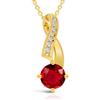 Planetys - Collana in argento 925 placcato oro 18 carati rubino naturale, Argento sterling, Rubino