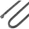 FindChic Collana Uomo Nero a Catena Cubana Maglia Miami in Acciaio Inossidabile Piatta 3,5mm Lunghezza 66cm Collana Uomo Acciaio Stile Hip Hop Rapper