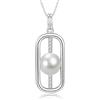 NONNYLLEI Collana di perle, regalo per moglie, donna, anniversario, festa della mamma, matrimonio, compleanno, Natale, gioielli, regali di San Valentino per lei, pearl necklace 7-8mm, Argento